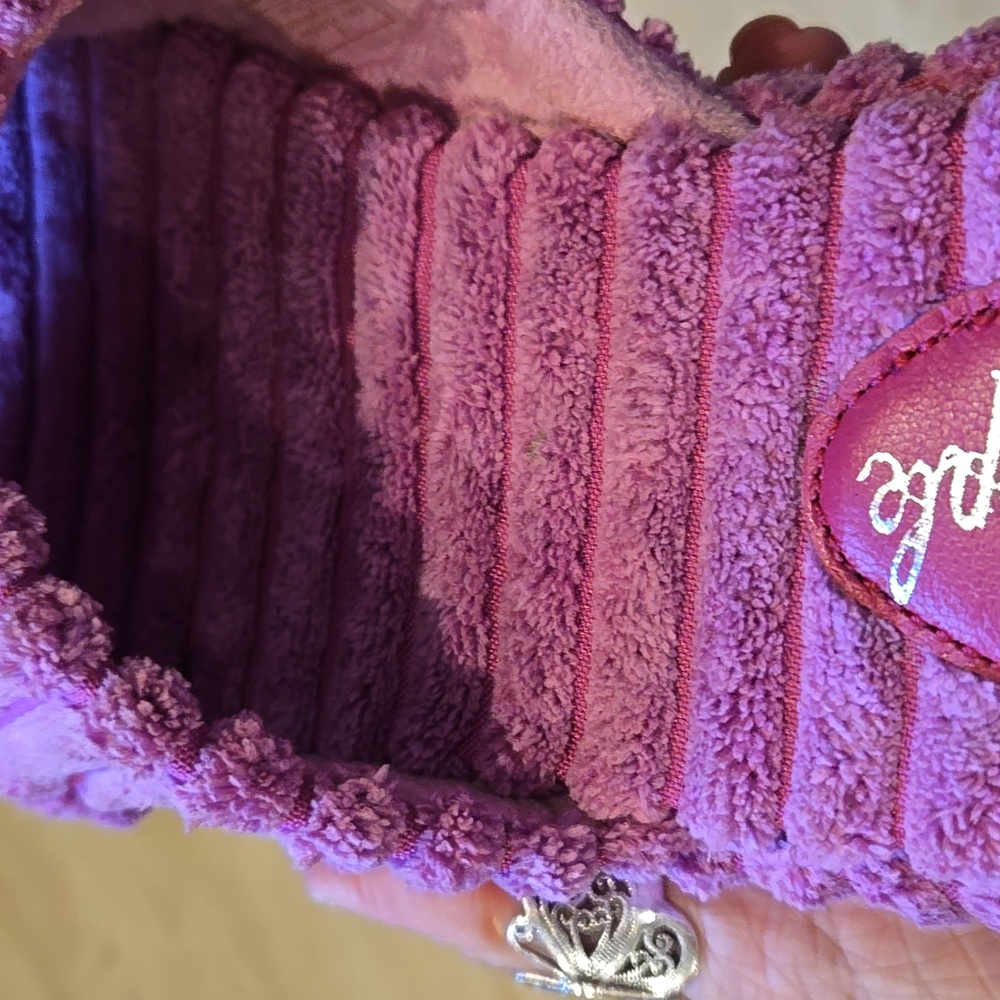 Free People "Two Days In Ibiza" Pink/Purple Orchid Terry Cloth Platform Slippers - Picture 6 of 11